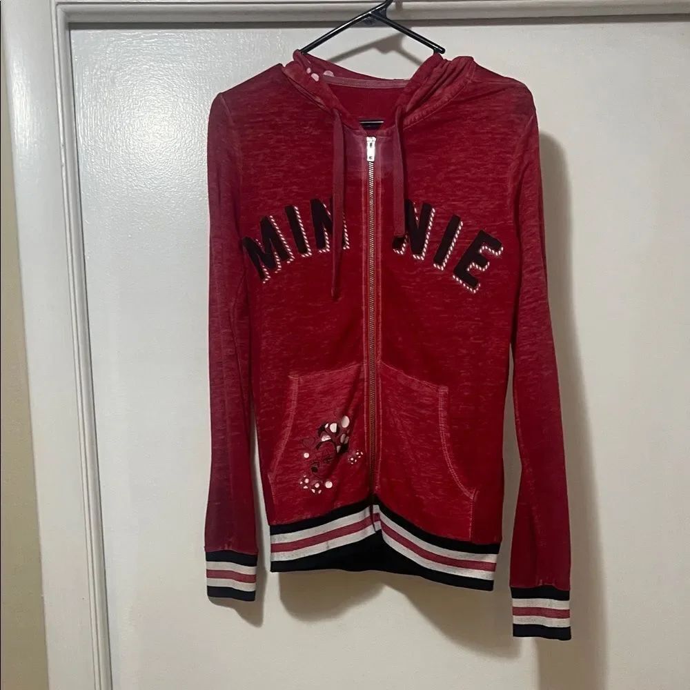 Disney Red Minnie Mouse Zip-Up Hoodie size extra small